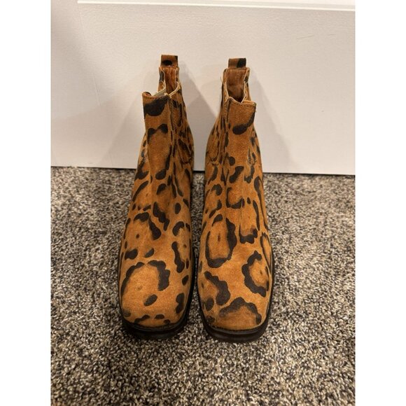Top Shop Women’s Animal Print Ankle Boots Heeled Size 38 - Picture 2 of 7